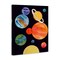 Stupell Industries Watercolor Planets on Black Canvas Design by Corinne Rose Designs